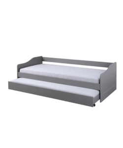 Letto singolo grigio e letto estraibile con funzione divano, 97x208x62 cm